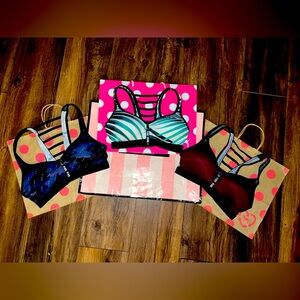VS PINK Size SMALL Bundle of 3 Ultimate Push-Up Sports Bras.